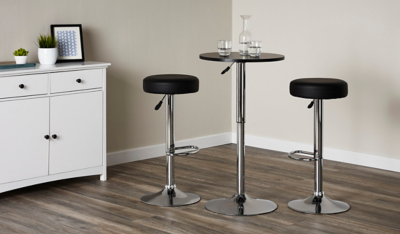 Home Round Bar Stool Black Home & Garden at ASDA