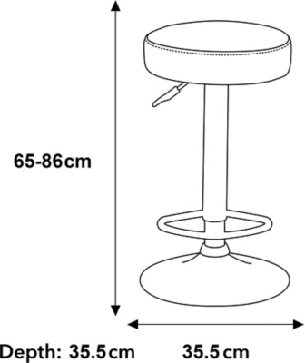Home Round Bar Stool Black Home & Garden at ASDA