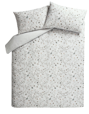 Classic Grey Trailing Floral Duvet Cover Home & Garden at ASDA