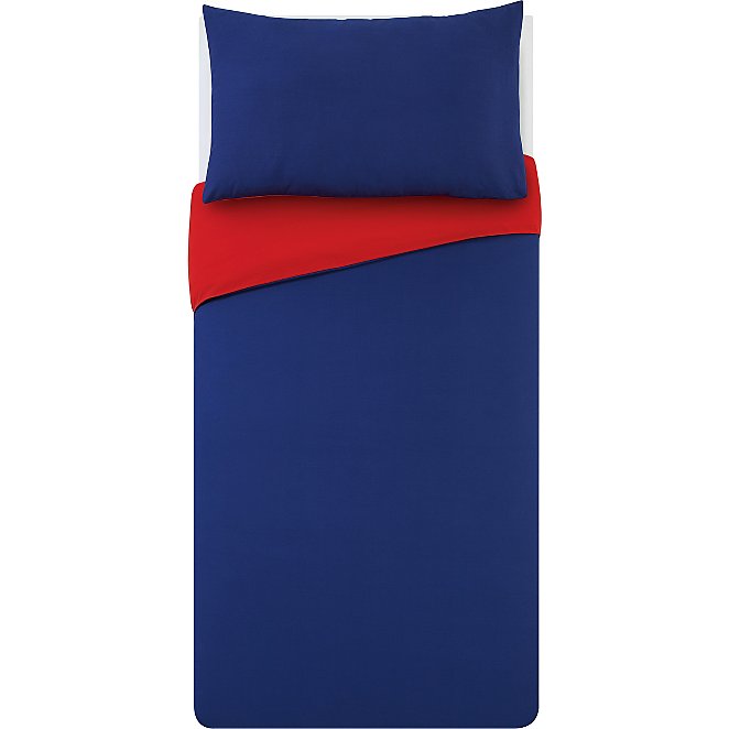 Navy Red Duvet Set Single Home George