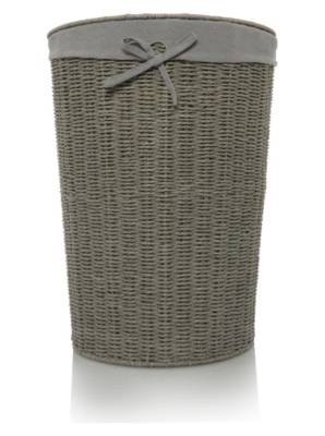 grey laundry basket