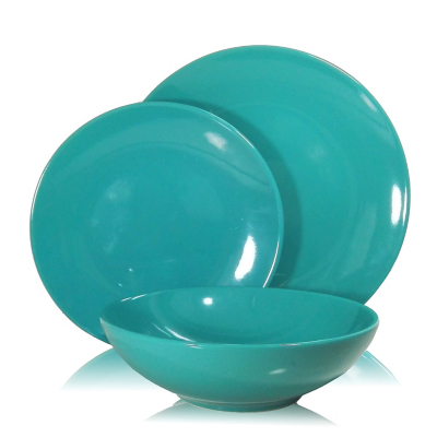 12 Piece Teal Dinner Set Home & Garden