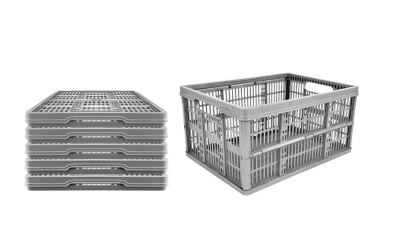 Home Silver 32L Fold Flat Crates Pack of 5 Home & Garden