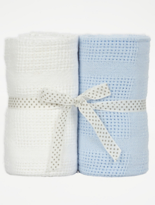 White Cellular Baby Blanket 2 Pack 