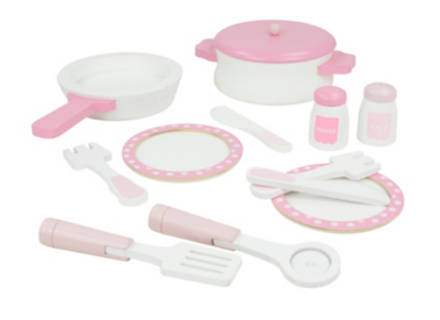Home Pink Wooden Kitchen and Cooking Set Toys & Character