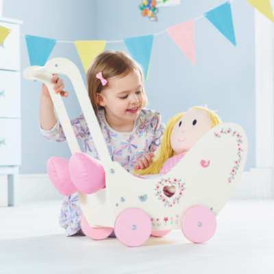 asda wooden dolls pram