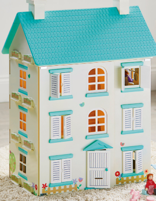 george wooden light up dolls house