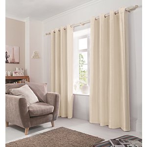 Faux Silk Eyelet Curtains Natural Home George