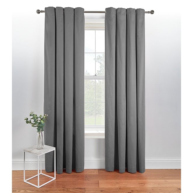 Charcoal Eyelet Curtains Home George, Charcoal And White Curtains