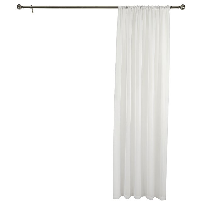 George Home White Voile Panel, Shower Curtain Sheer Top Panel