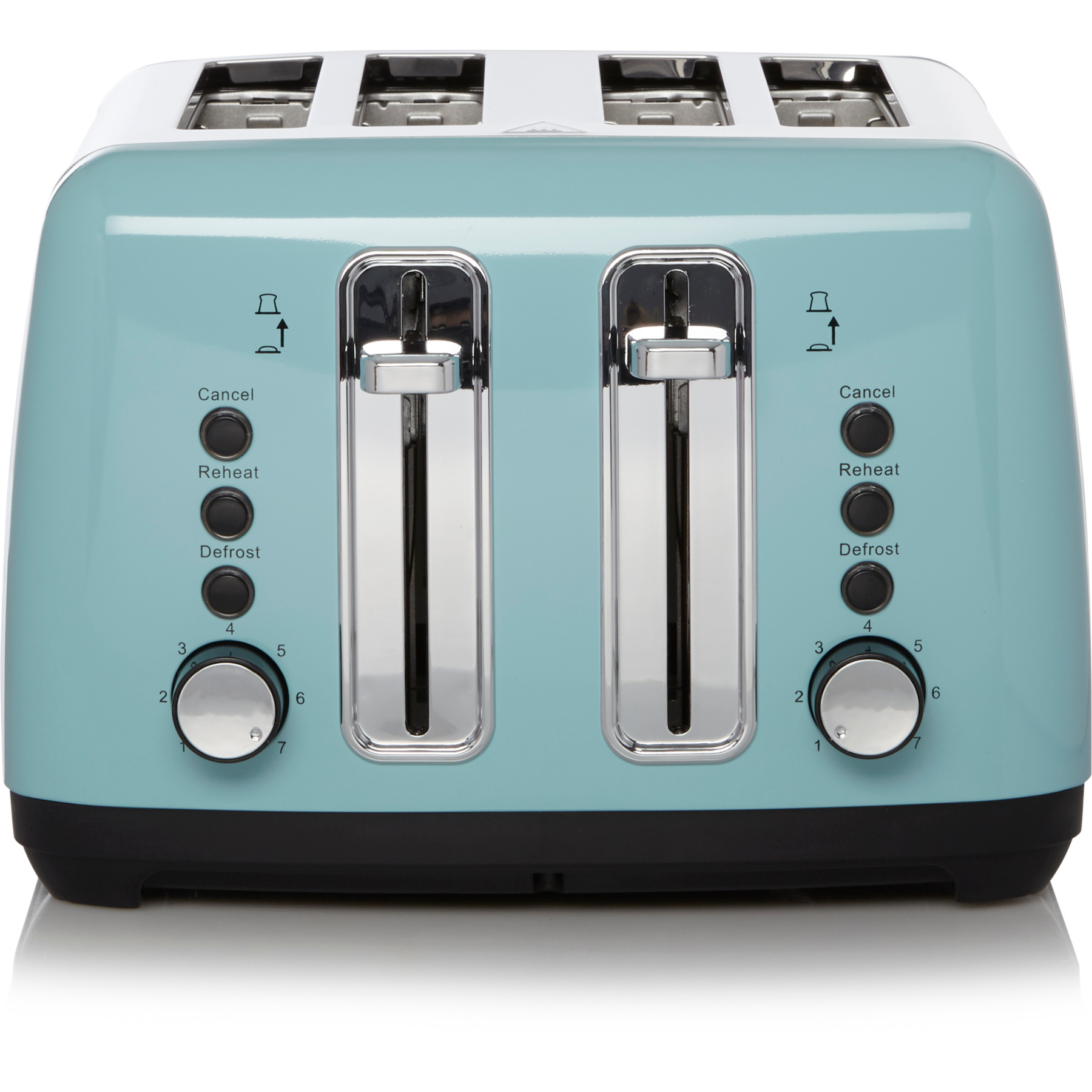 Retro Blue 4 Slice Toaster Decorative Stainless Steel Kitchen Essential 