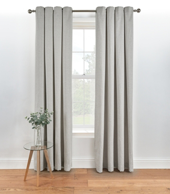 Herringbone Lined Eyelet Curtains Grey Home George