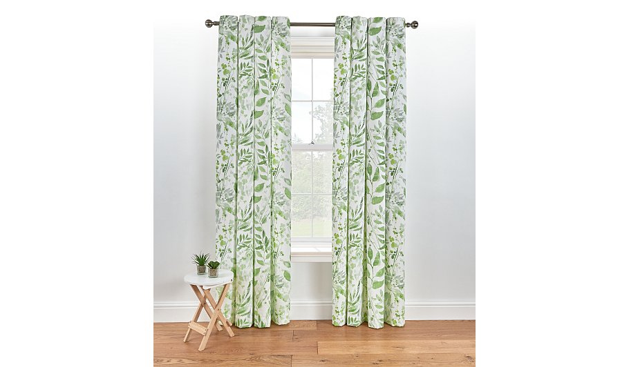 Leaf Print Eyelet Curtains Green Home Amp Garden George