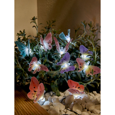George Unisex White Solar-Powered Butterfly Lights - Leds Size 10