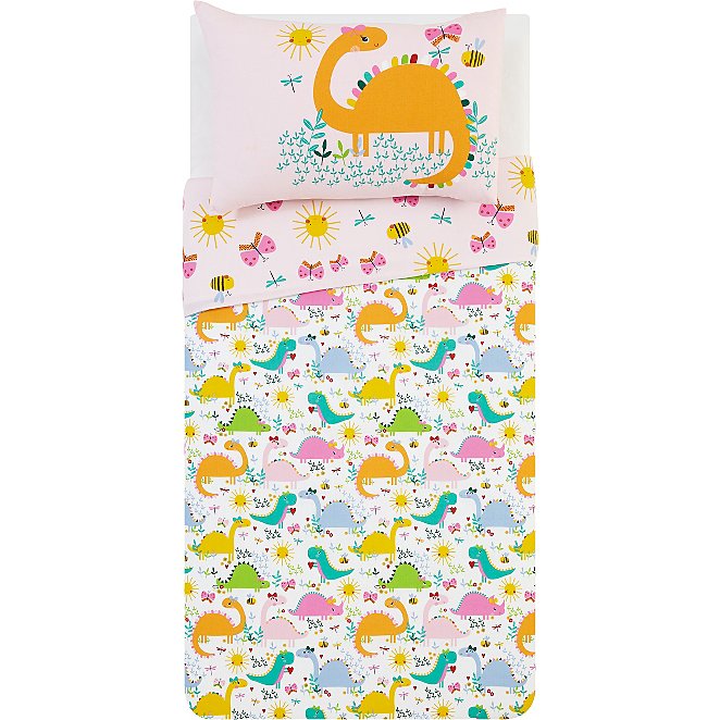 Dinosaur Pink Duvet Set Toddler Home George