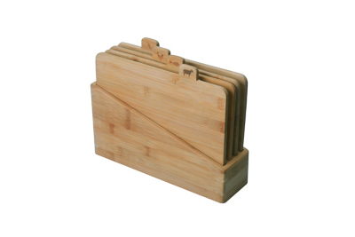 wooden chopping board set with stand