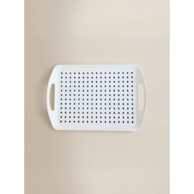 George White & Black Non-Slip Dots Tray