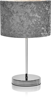 Charcoal Crushed Velvet Table Lamp 