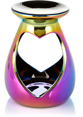Iridescent Heart Cut-Out Oil Burner 