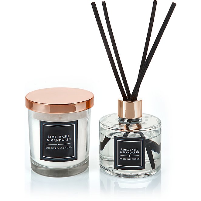 donker Bezighouden hebzuchtig Lime Basil and Mandarin Scented Votive and Reed Diffuser Gift Set | Home |  George at ASDA