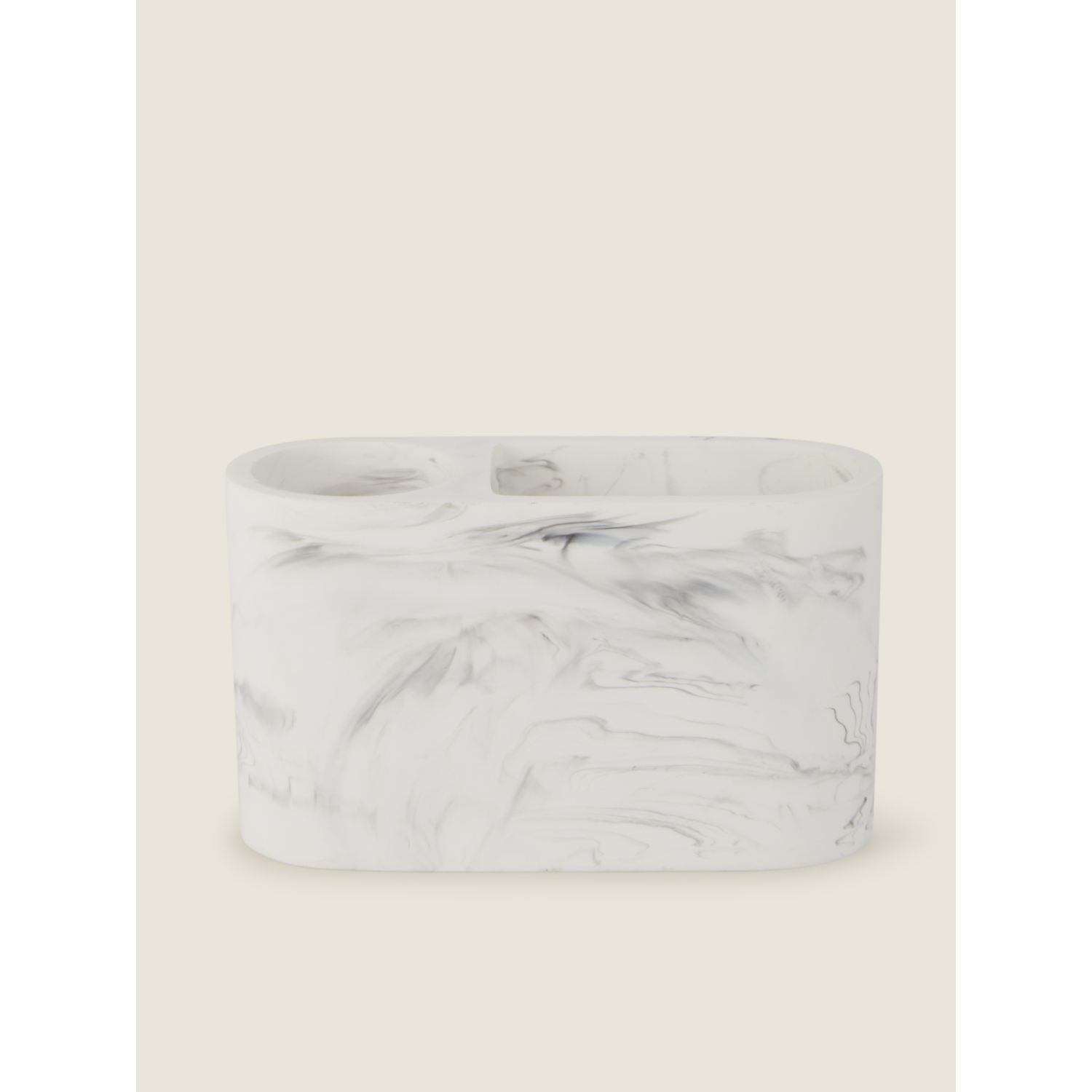 George White Marble Effect Toothbrush Holder