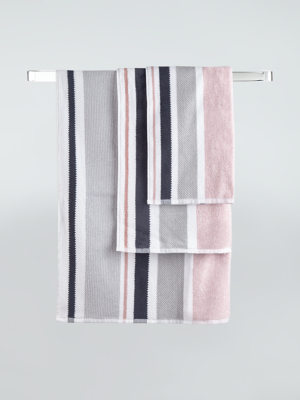 pink and grey towels