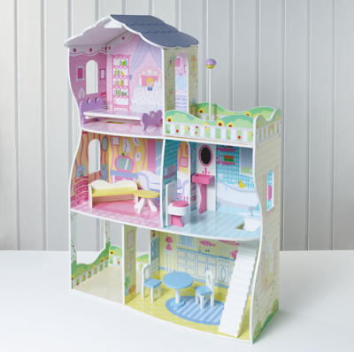 large wooden dolls house asda