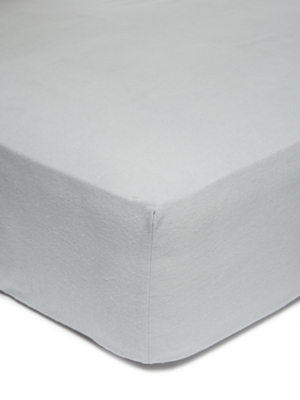 Grey Brushed Cotton Fitted Sheet