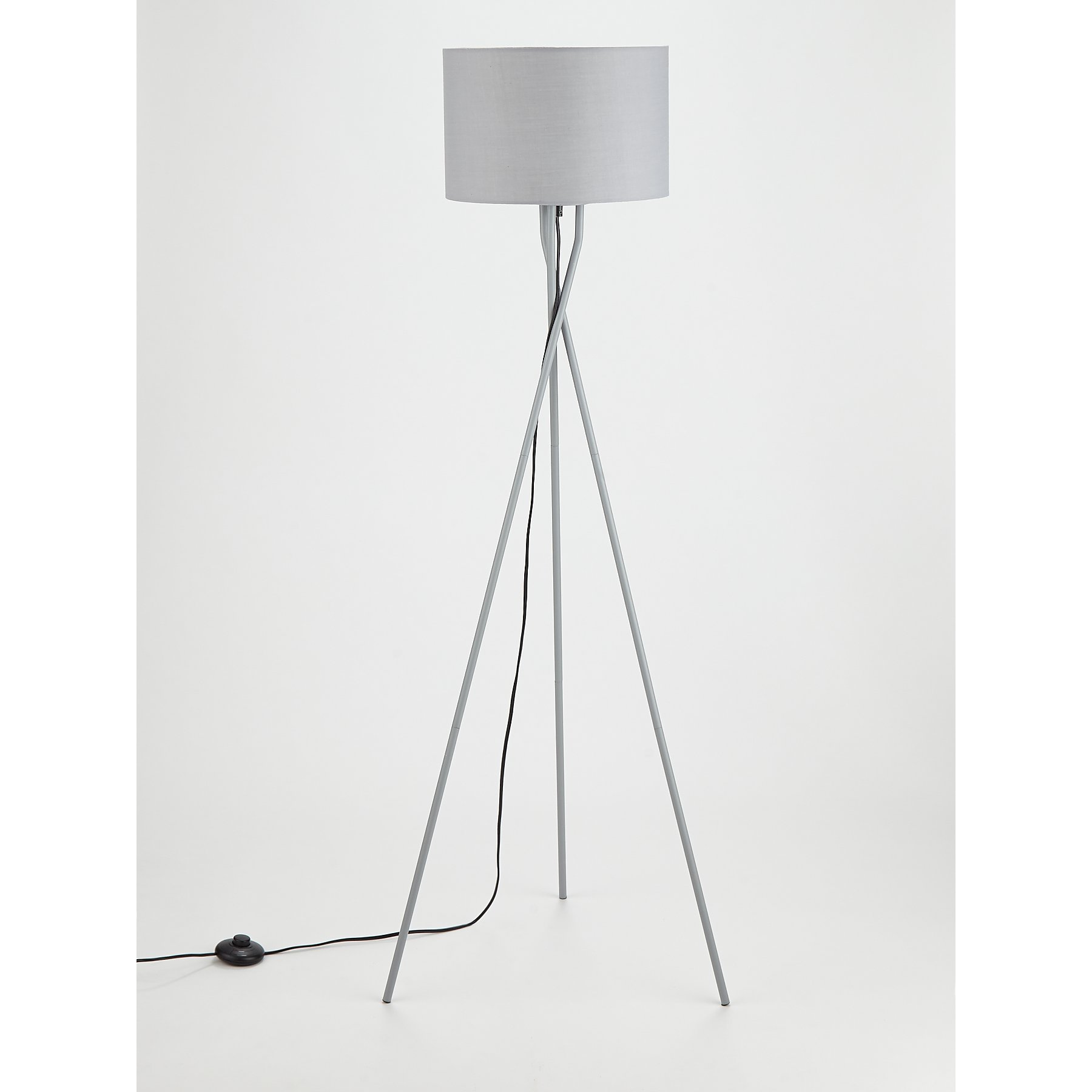 Grey Tripod Floor Lamp Home George, Black And Chrome Tripod Table Lamp