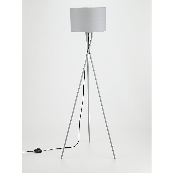 Grey Tripod Floor Lamp Home George, Chrome Tripod Floor Lamp With Black Shade