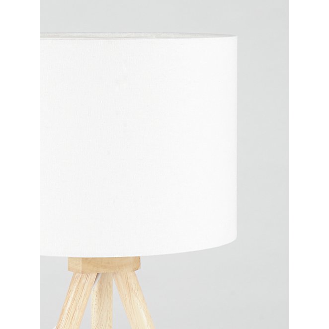 Cream Wooden Tripod Table Lamp Home, Threshold Lamp Shade Large Off White