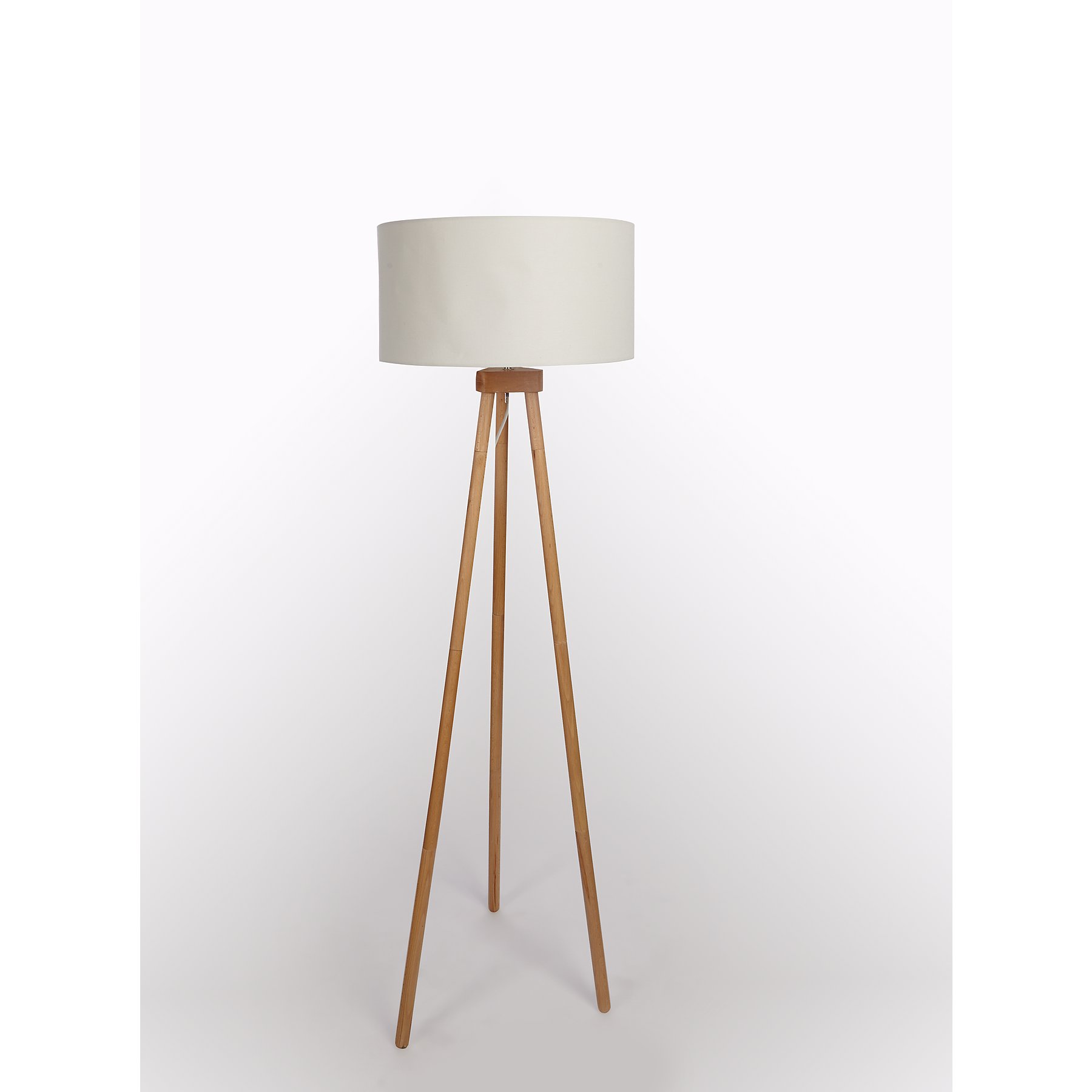 Cream Wooden Tripod Floor Lamp Home, Wooden Tripod Lamp Stand