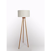 Cream Wooden Tripod Floor Lamp | Home | George at ASDA