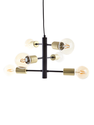 Black And Brass 6 Light Ceiling Light Home George