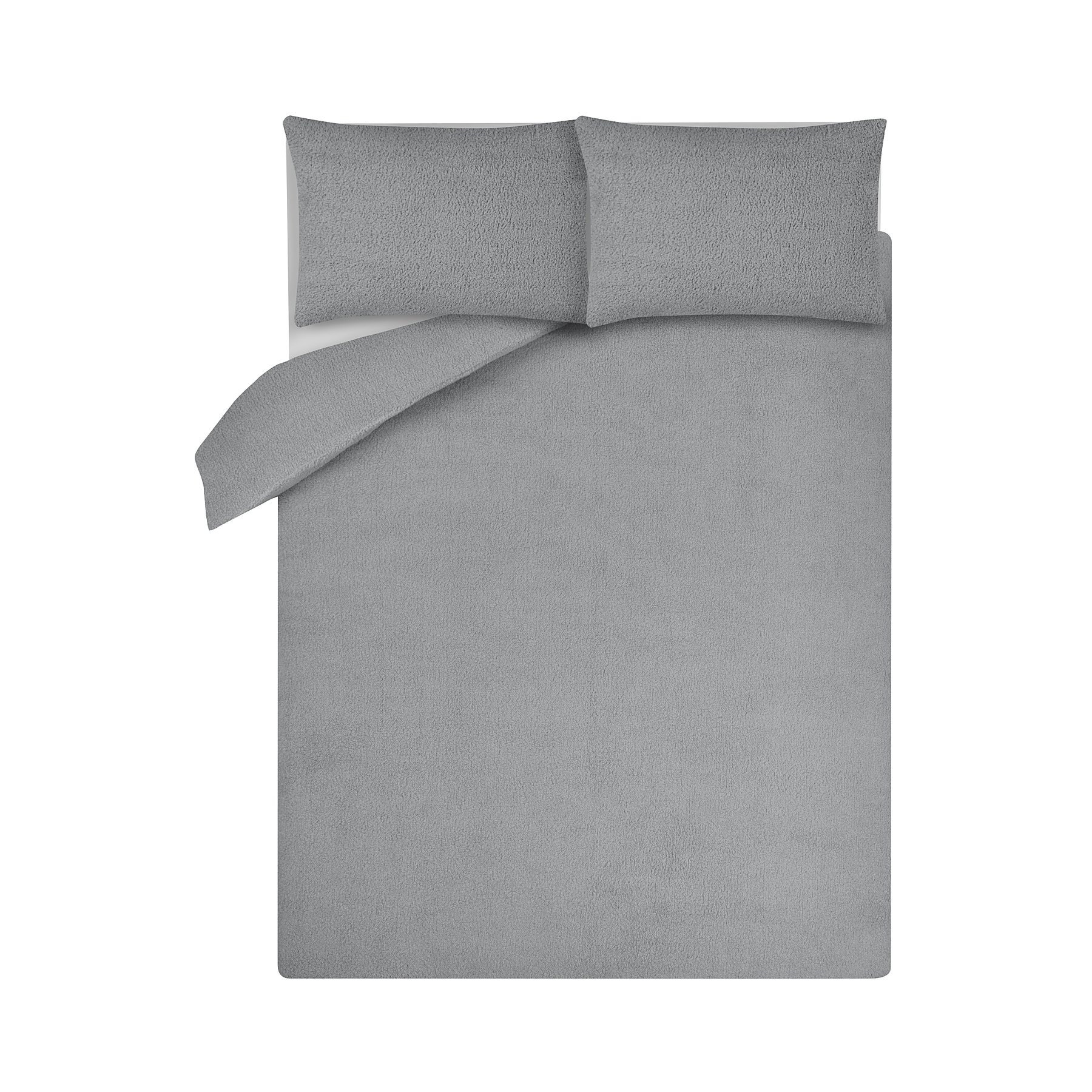 Grey Teddy Fleece Duvet Set Home George