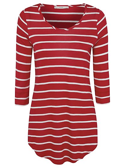 Cropped Sleeve Striped Jersey Top | Women | George at ASDA