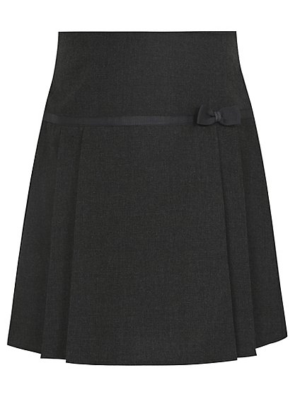 Girls School Bow Detail Pleat Skirt - Grey | School | George at ASDA