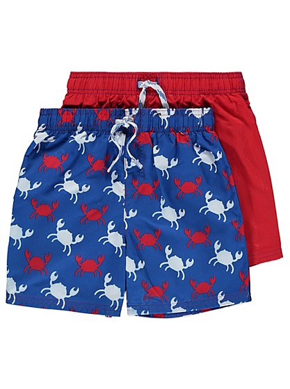2 Pack Crab Swim Shorts | Kids | George at ASDA