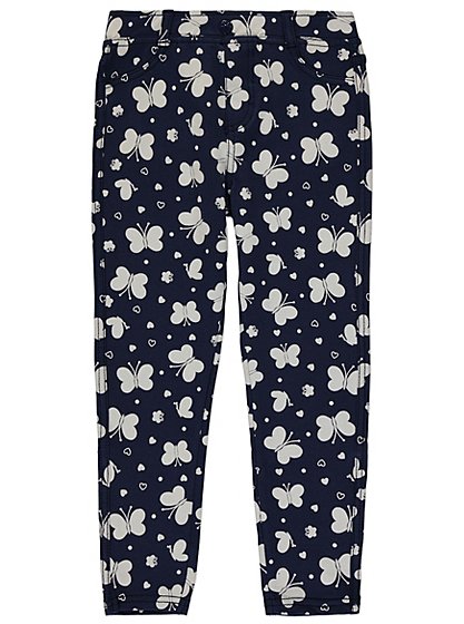 Butterfly Print Jersey Treggings - Navy | Kids | George at ASDA