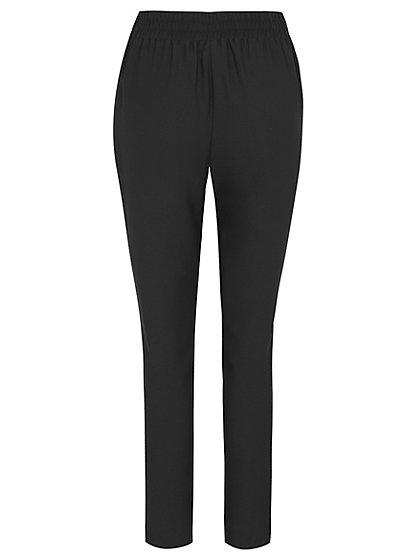 Sporty Elasticated Waistband Crepe Trousers - Black | Women | George at ...