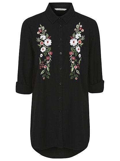 Floral Embroidered Longline Shirt | Women | George at ASDA