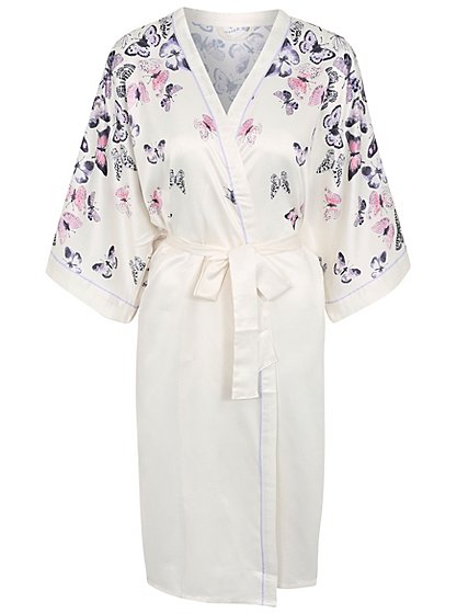 Butterfly Print Satin Dressing Gown | Women | George at ASDA