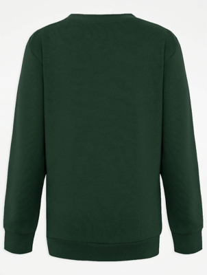 green sweatshirt