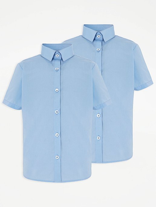 DON Last Man Stands Girls Long Sleeve Blouse Shirt Twin Pack School Uniform White Sky Blue Twin Pack UK 