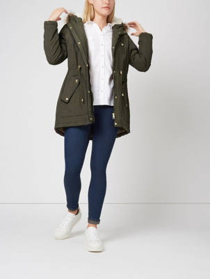 Faux Fur Trim Hooded Parka | Women | George