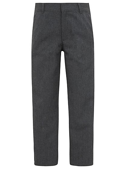 Boys Grey School Slim Fit Adjustable Waist Trousers | School | George