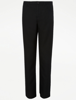 boys black skinny leg trousers