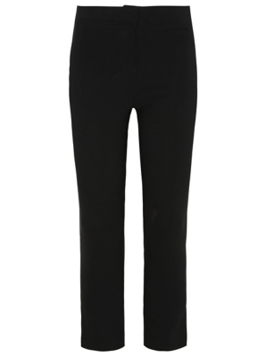 black stretch slim leg trousers