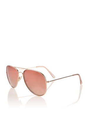 Pink Mirrored Pilot Sunglasses | Women 