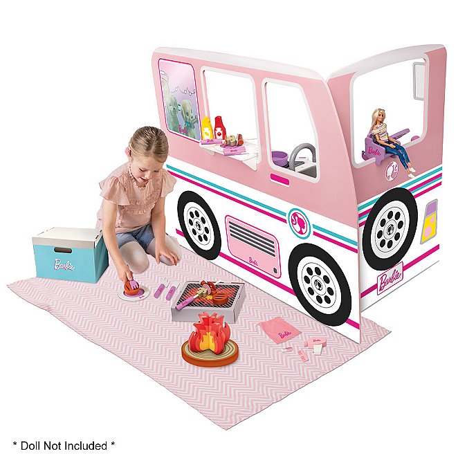 par bur overskridelsen Barbie Wooden Deluxe Campervan | Toys & Character | George at ASDA
